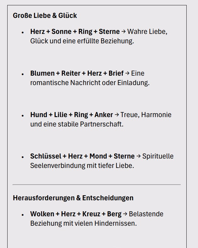 Lenormand Shorts – Liebe & Partnerschaft (PDF) | Kurzdeutungen für Herzensfragen | Tarotanalyse Kartenbibliothek Band 1