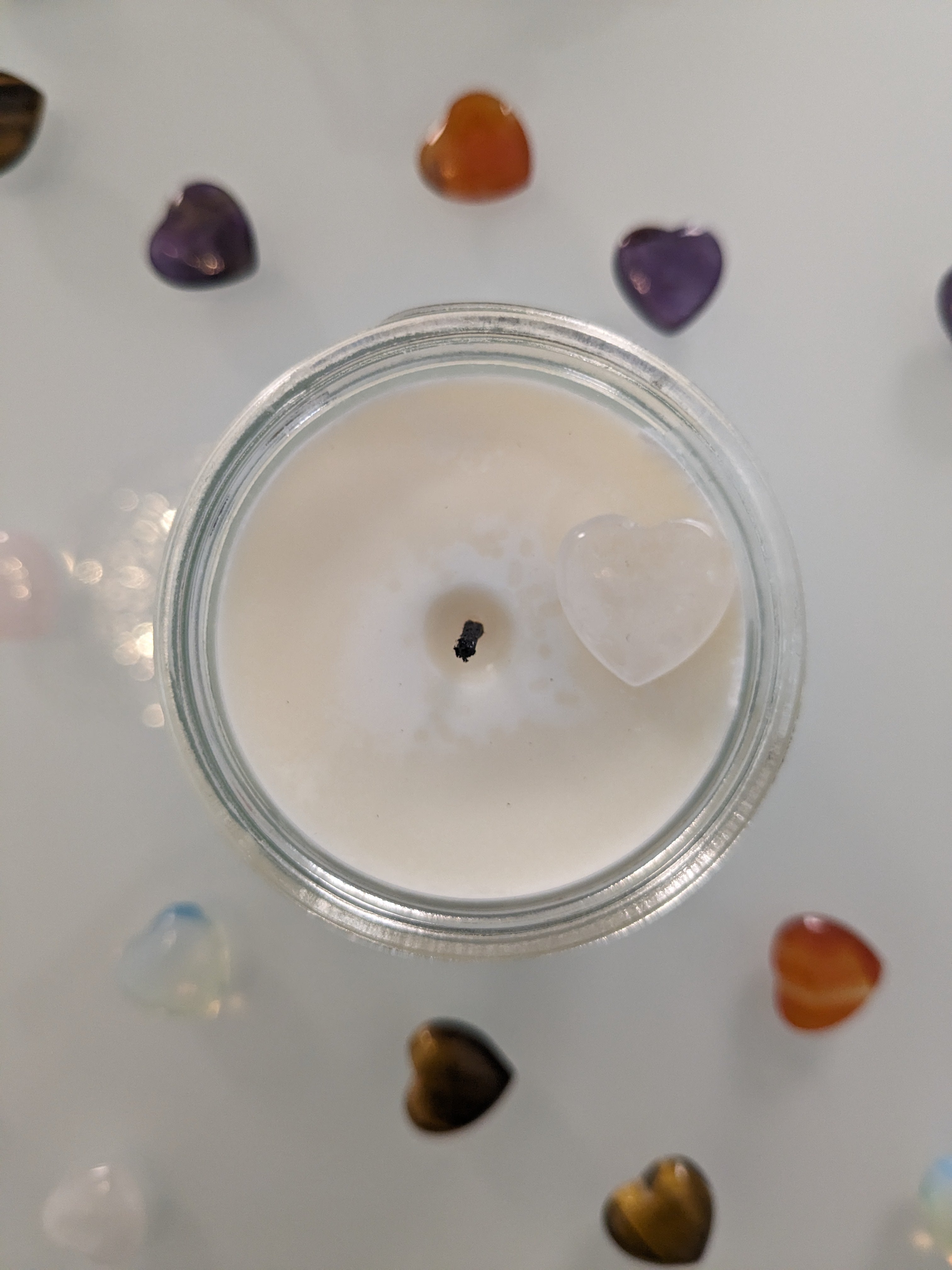 KRAFT - Quarz Kristall Duftkerze - Gletscher | Morgenluft - Heilende Kerze, Edelsteine, Reiki, Kristall, Stein, Heilung, Reinigung, Meditation, Geschenk